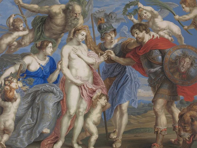 1682-Bernard Lens III - L'eroe vittorioso coglie l'occasione per concludere la pace